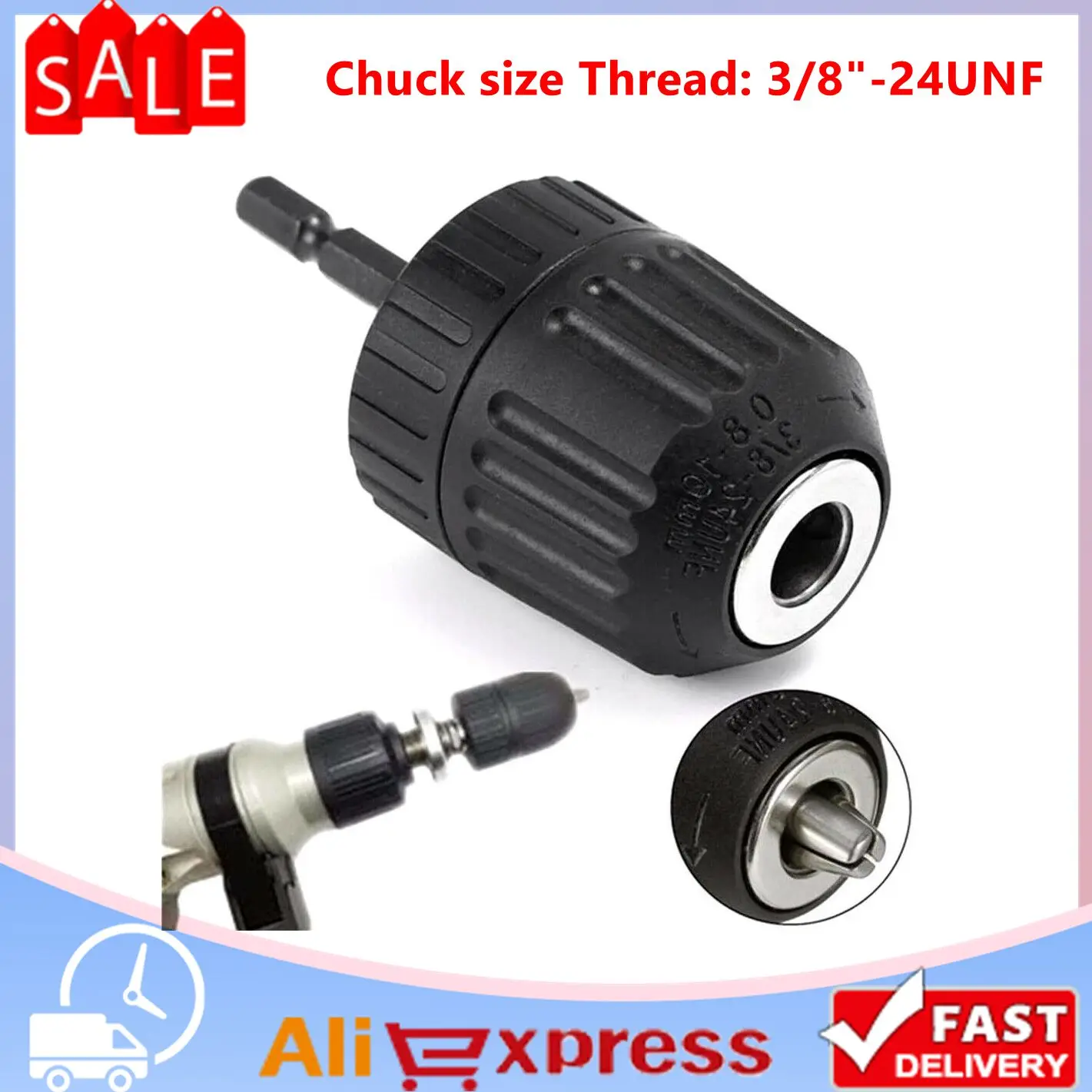 Protable Reliable Chuck Part Functional Professional Useful Compact Drill Driver Hex Keyless Quick Shank 0.8-10mm