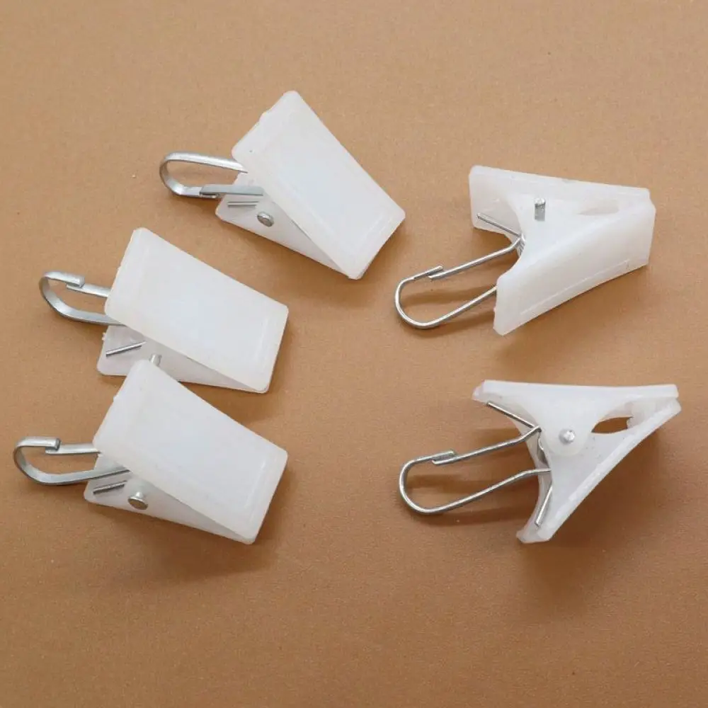 Thickened Plastic Clamps Household Storage Organizer Clips White Laundry Pegs For Curtain Fastening Utility Hook Accessory