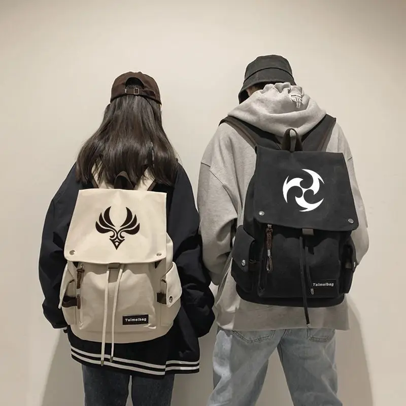 

Genshin Impact Merchandise Wind Element Anime Two-Dimensional Student Travel Bag Large Capacity Canvas Double Anine