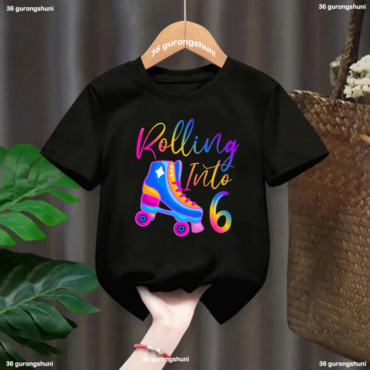 Colorful Rolling Into 3th/4th/5th/6th/8th/9th/10th/11/Th/12/Th/13th Print Tshirt Girl Birthday Gift Kids Clothes Kawaii T Shirt