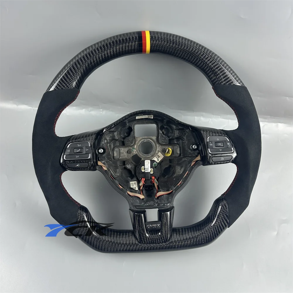 

Black Carbon Fiber Black suede with heating Steering Wheel for 2008 2009 2010 2011 2012 Golf Auto Parts