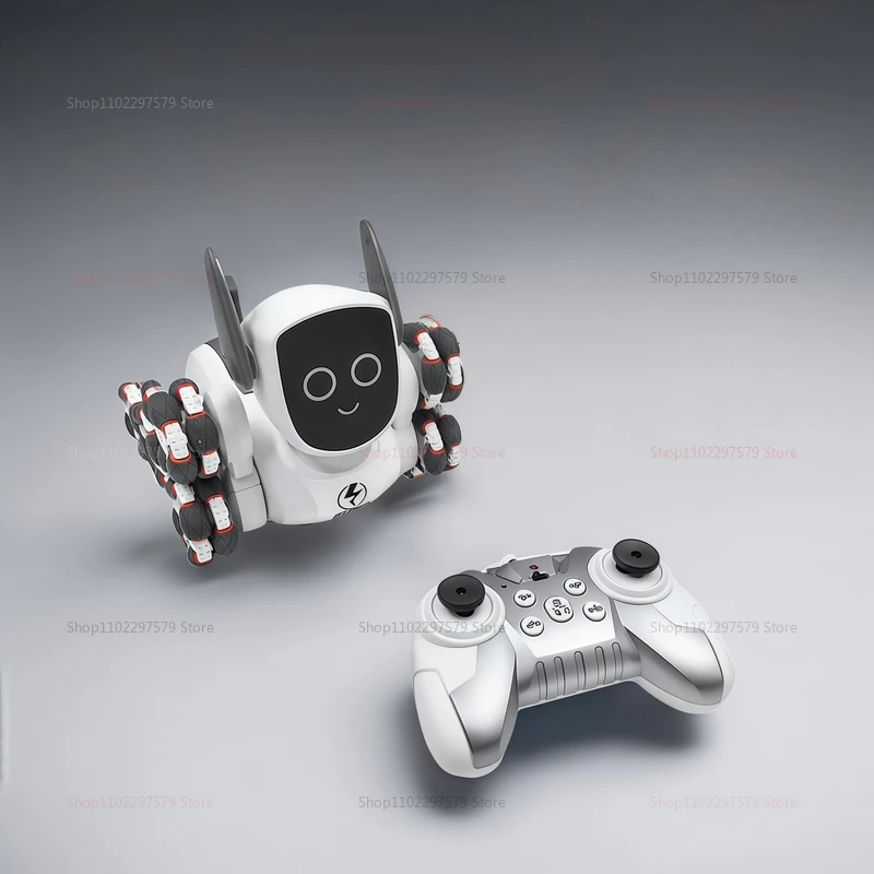 Eight-Wheel RC Mechanical Dog with Light 2.4G 4WD Remote Control 360° Rotation One-Key Demo Music Toy for Kids and Pets Lovers