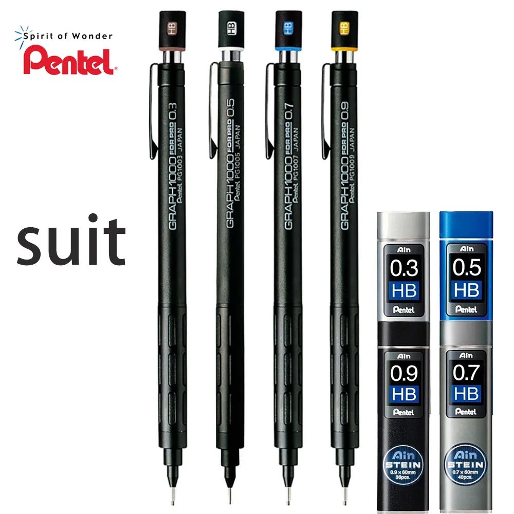 Japan Pentel mechanical pencil set Graph 1000 For Pro Classic automatic pencil 0.3mm/0.5mm/0.7mm/0.9mm office school stationery