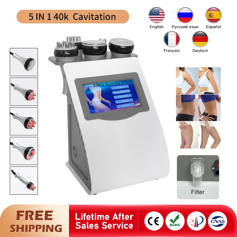 5 In1 Kim 8 System Lipolaser Cavitation Machine Lifting Skin Tightening Radio Frequency Lipocavitation Fat Burner Body Slimming