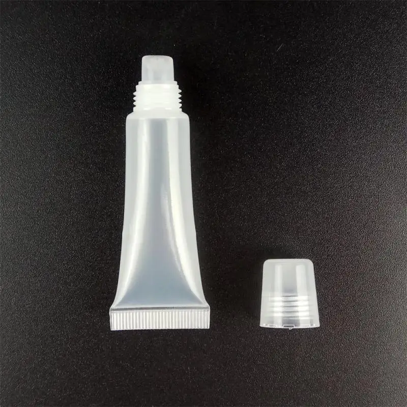 Empty Refillable Plastic Squeeze Tubes Translucent Cosmetic Containers Soft Plastic Tube Travel Bottle With Flip Cover