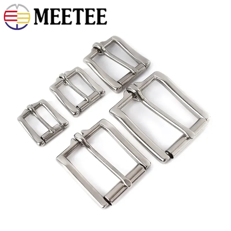 Meetee 1pc/2pcs 17/20/26/34/38mm Stainless Steel Belt Buckle Head Bag Strap Adjust Pin Buckles DIY Luggage Hardware Accessories