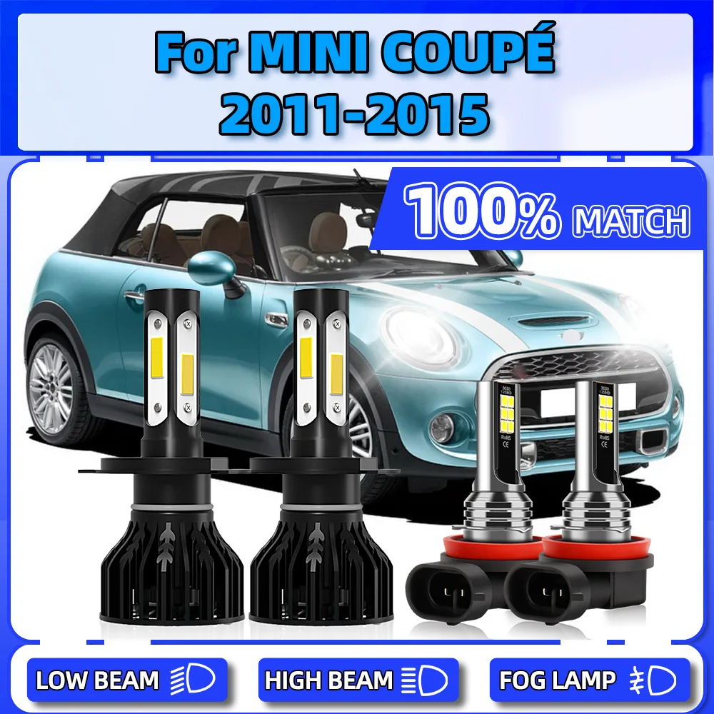 

40000LM LED Headlight Bulbs 12V Plug And Play Car Front Lights 6000K White Fog Lamps For MINI COUPE 2011 2012 2013 2014 2015