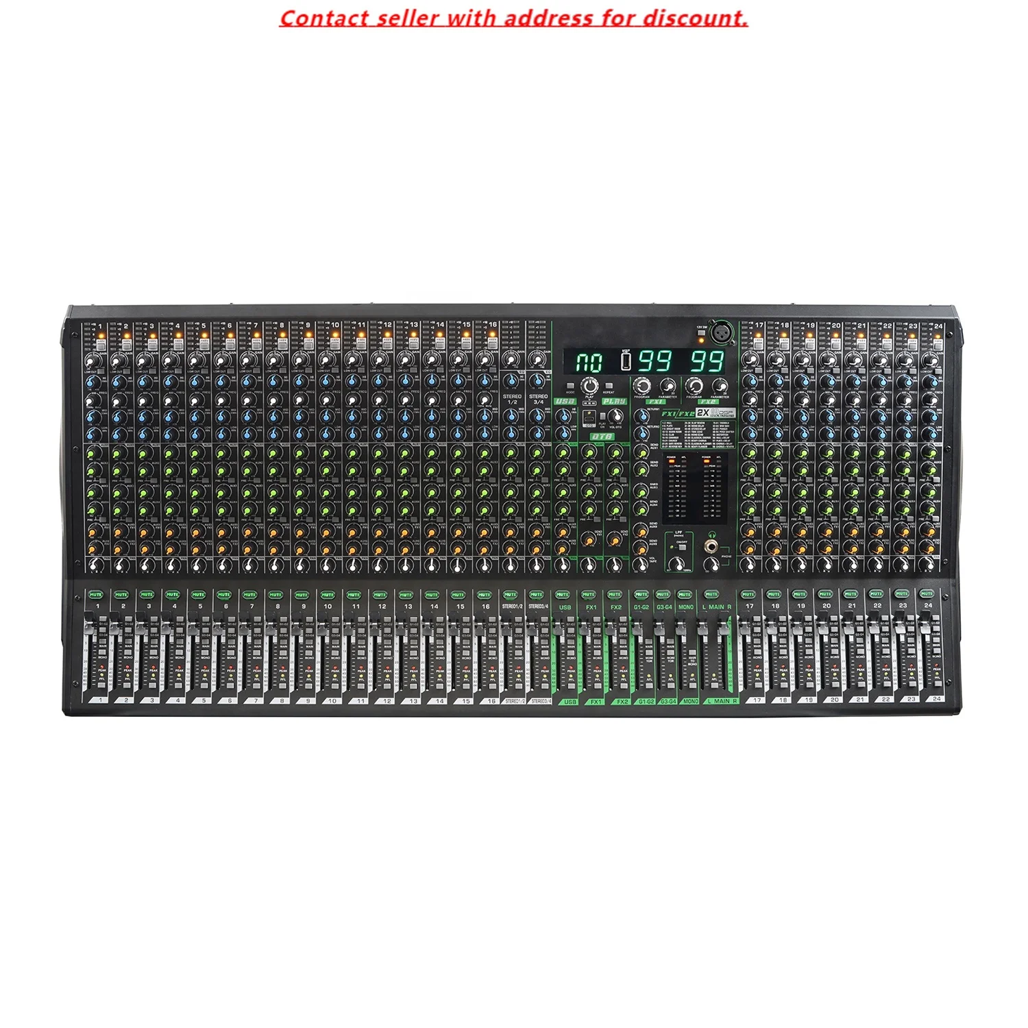 

KING Series New Design Built-in 6 AUX/Dual 99DSP/4 Groups/4 Band EQ 16/24/32 Channel Music Professional Audio Mixer