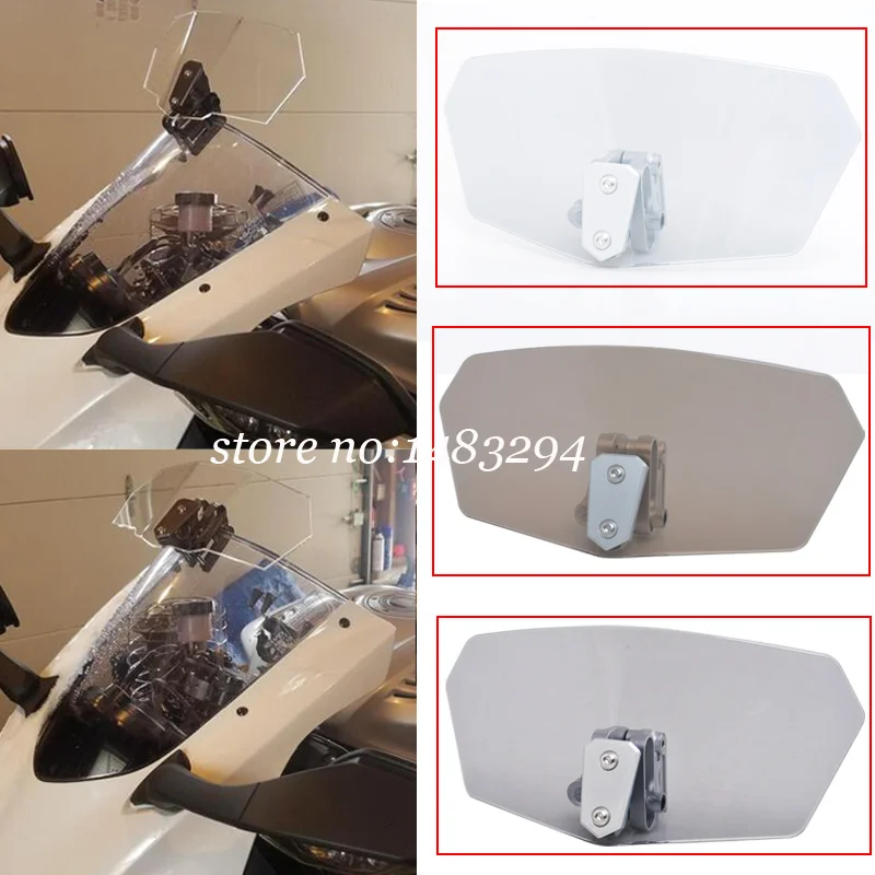 Universal Motorcycle Part Windscreen Extension Risen Clip On Windshield Spoiler Air Deflector For Harley Honda Yamaha Suzuki