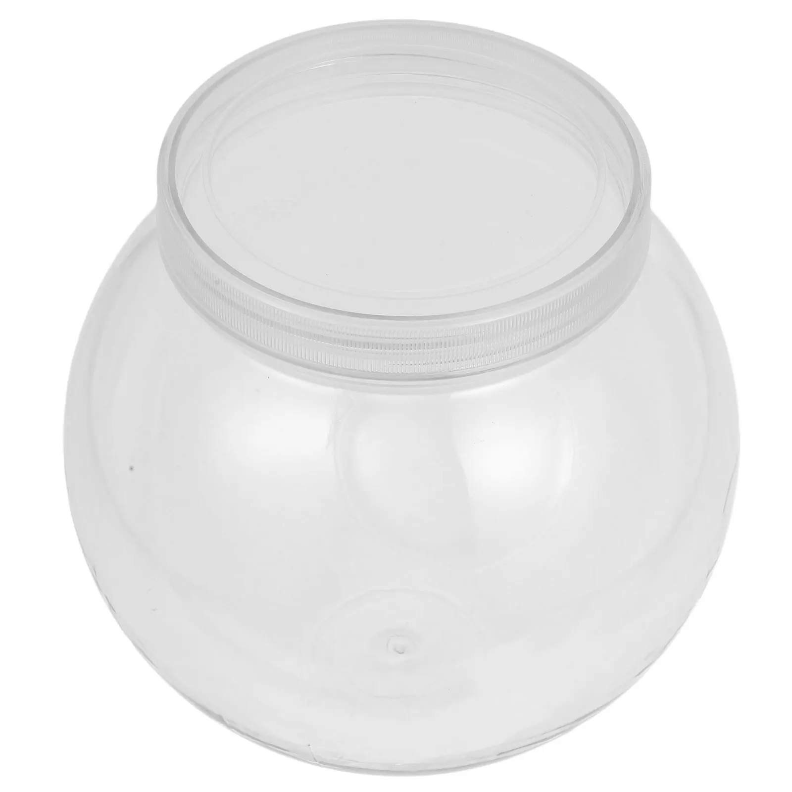 

1pc Ball-Shaped Plastic Bottle Small Aquarium Clear Shatterproof Desktop Fish Tank For Office Home Decor Portable Betta Fish