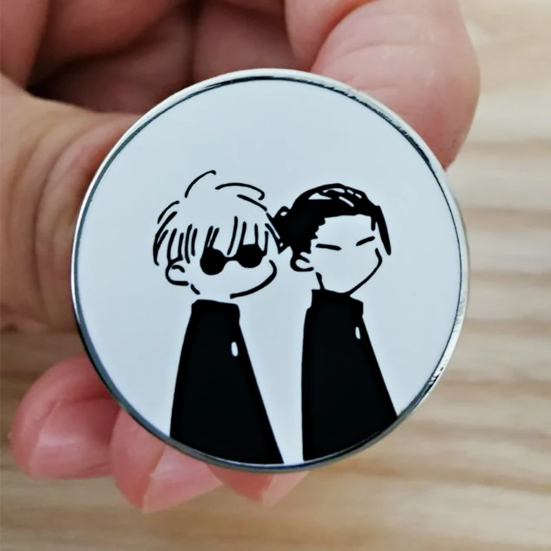 Jujutsu kaisen anime Geto Suguru and Gojo Satoru enamel pin manga badge Gift for friend view 3