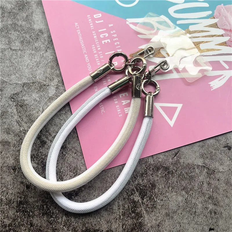 Wrist Strap for Phone Pendant Net Keychain Lanyard with Patch Hand Strap Premium Mobile Accessories Metal Keyring Rope for Keys