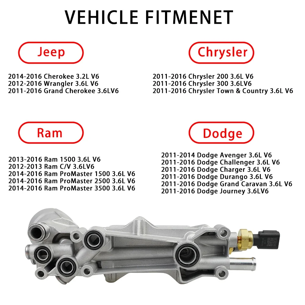 68105583AF 3.6L زيت المحرك برودة مبيت مرشح التدفق العالي محول صالح ل شاحن دودج جيب رانجلر ، 2011-2016 كرايسلر 200 300