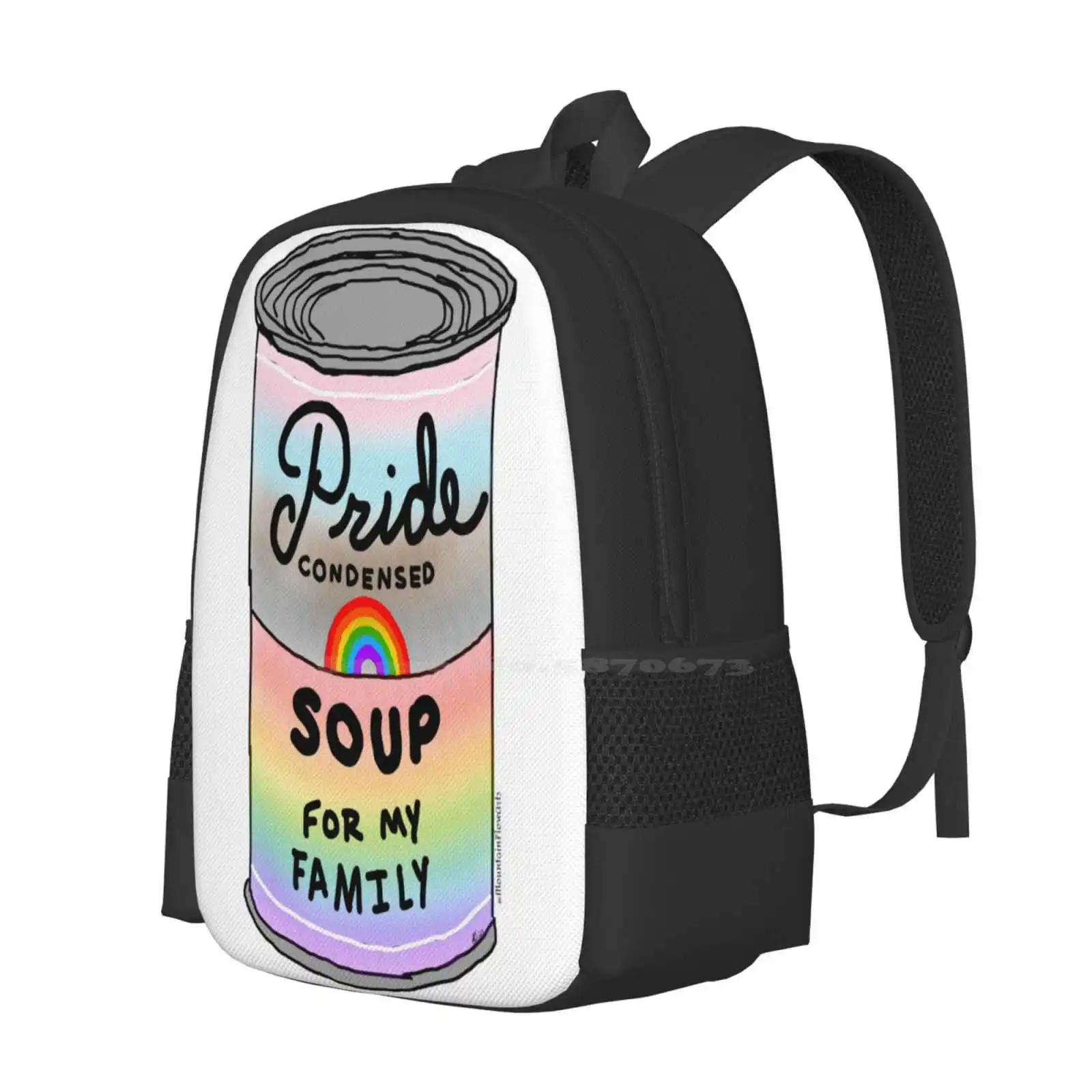 Soup For My Family Hot Sale Schoolbag Backpack Fashion Bags Soup Pride Gay Family Rainbow Queer