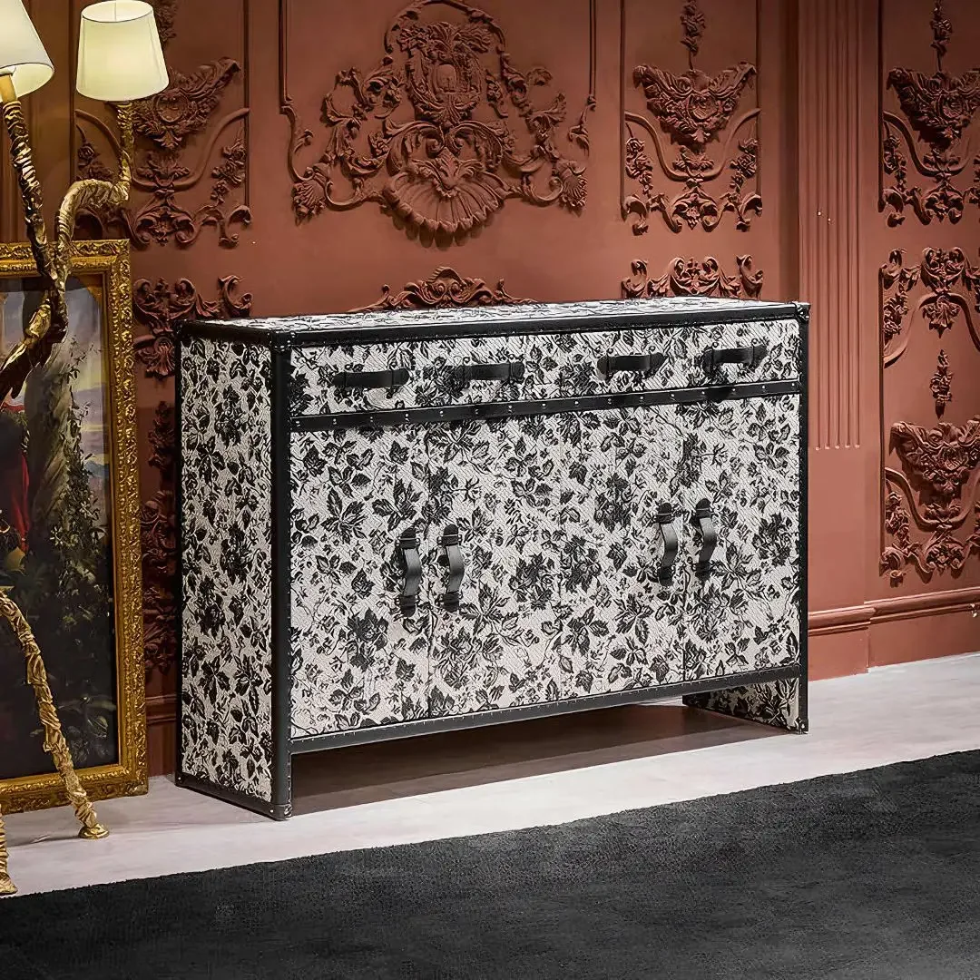 イタリアのミニマリストレトロスタイルの老眼用革靴キャビネット、家の玄関にあるハードボックスエッジキャビネット、エントランスキャビネット