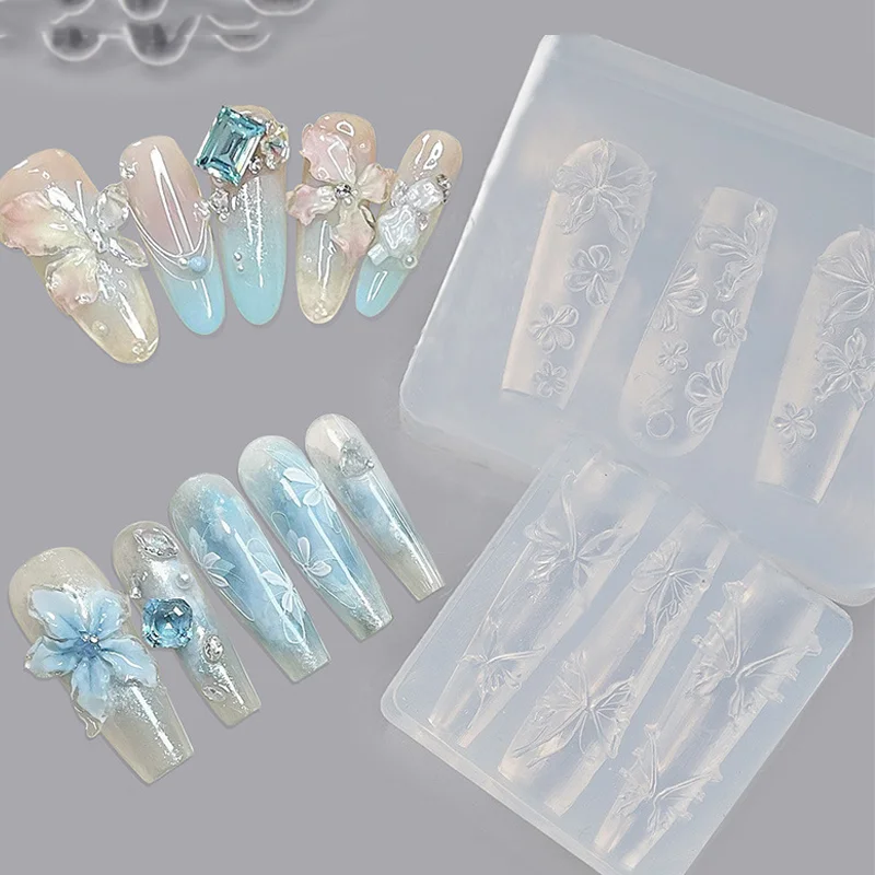 Creme saia renda coração 3d acrílico molde decorações da arte do prego manicure diy design silicone decorado jóias artesanato molde do prego