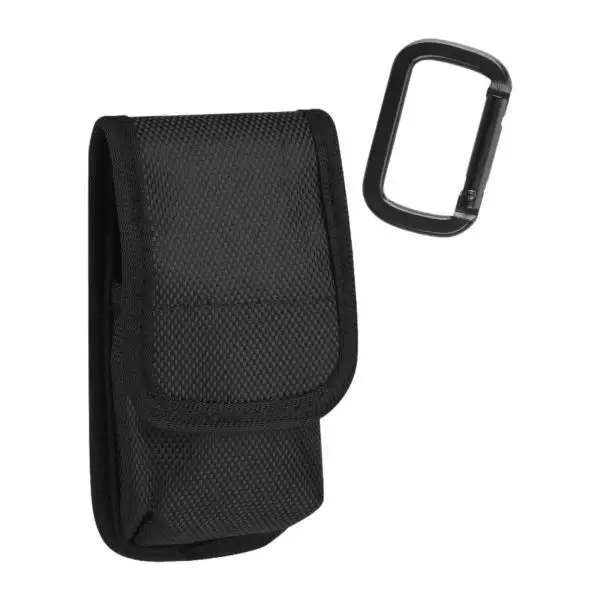 Electric Baton Storage Hanging Bag Black Nylon Pouch Soft Waist Pack for Small Personal Protection Gear