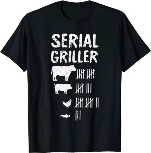 NEUES LIMITIERTES Serial Griller Vatertag Lustiges Grillen Grill BBQ Master T-Shirt