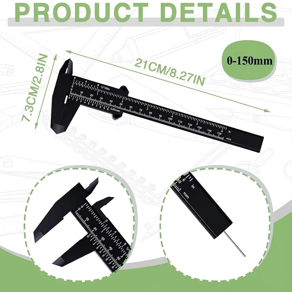 1/3/5PCS Vernier Caliper Eyebrow Ruler 150mm Plastic Microblading Tattoo Permanent Makeup Measurement Tools Tattoo Accessories