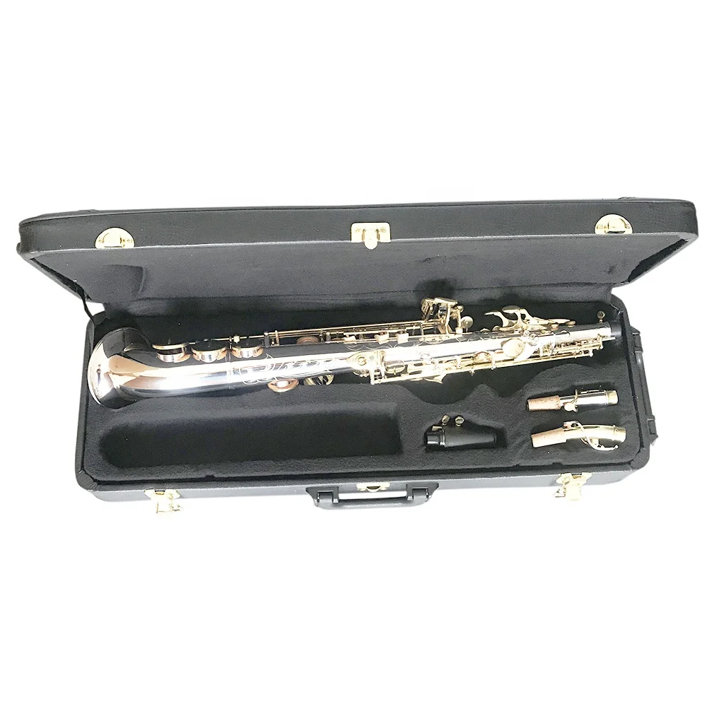 SEASOUND OEM Professional Bb Key  Black Nickel Body Lacquer Keys Soprano Saxophone Saxello JYSL101DBNL