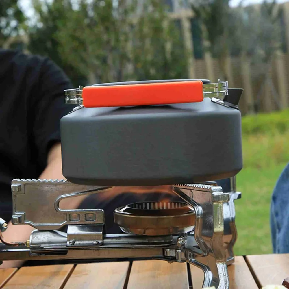 Folding cassette stove outdoor camping picnic gas stove portable fire boiler tea stove cassette stove green suit