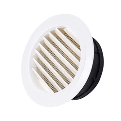 Exterior Wall Air Vent Grille Plastic Round Air Exhaust Vent Grille Ducting