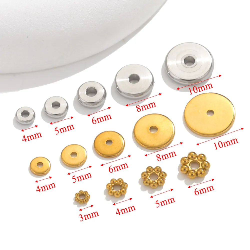 50 Stück Edelstahl-Gänseblümchen-Abstandsperlen für die Schmuckherstellung, Schneeflocken-Perlen für DIY-Armbänder, Schmuckherstellungszubehör – Detail 3