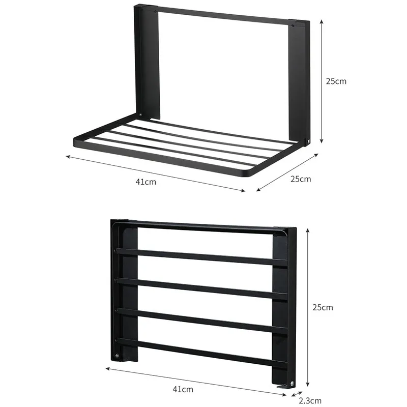 Magnetic Storage Rack Folding Clothes Towel Hangers Clothes Drying Rack Magnetic Folding Shelf For Laundry Room Bathroom Kitchen