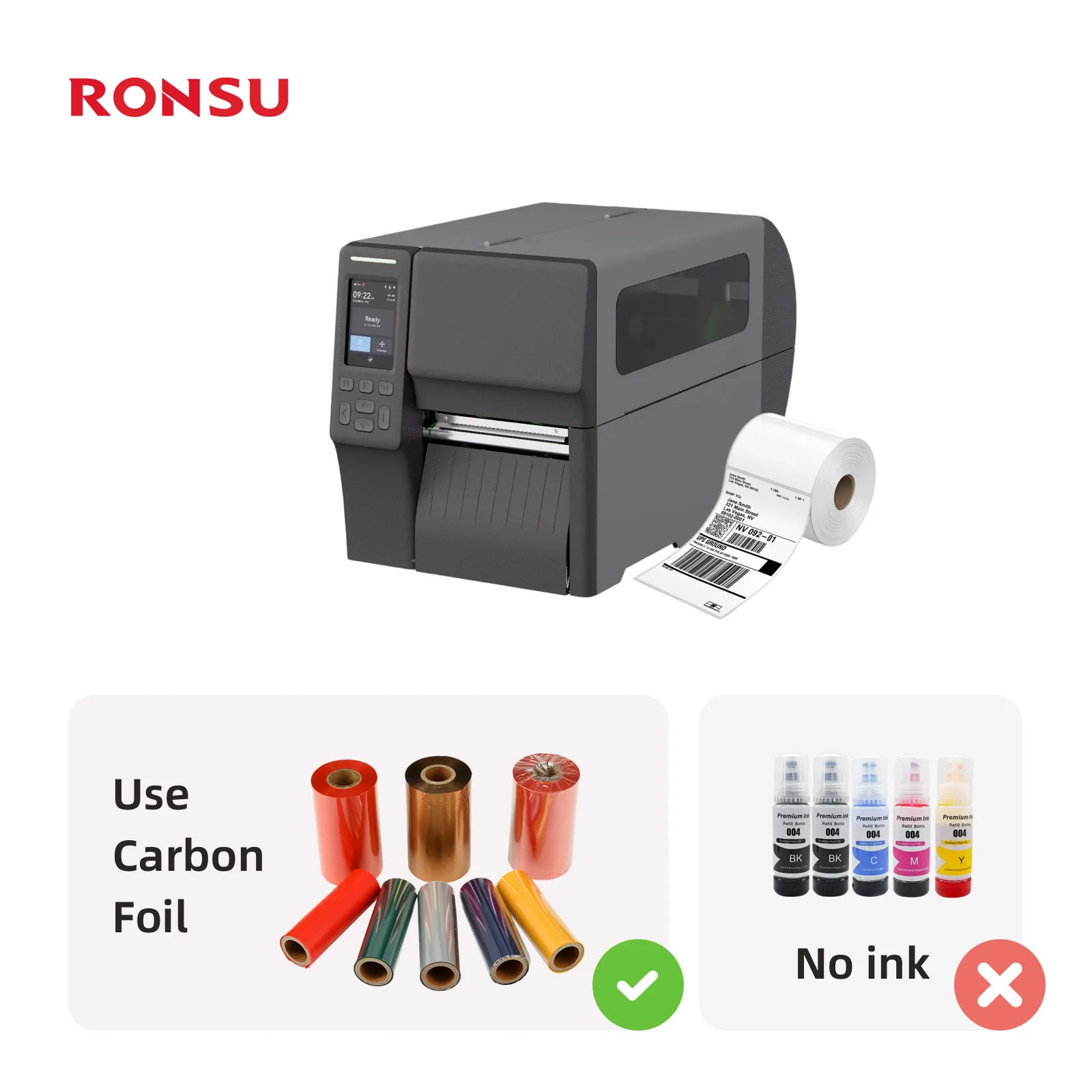 High Speed 300dpi Thermal Label Printer Barcode Printer USB for Industrial Machine Thermal Transfer Printer in Stock