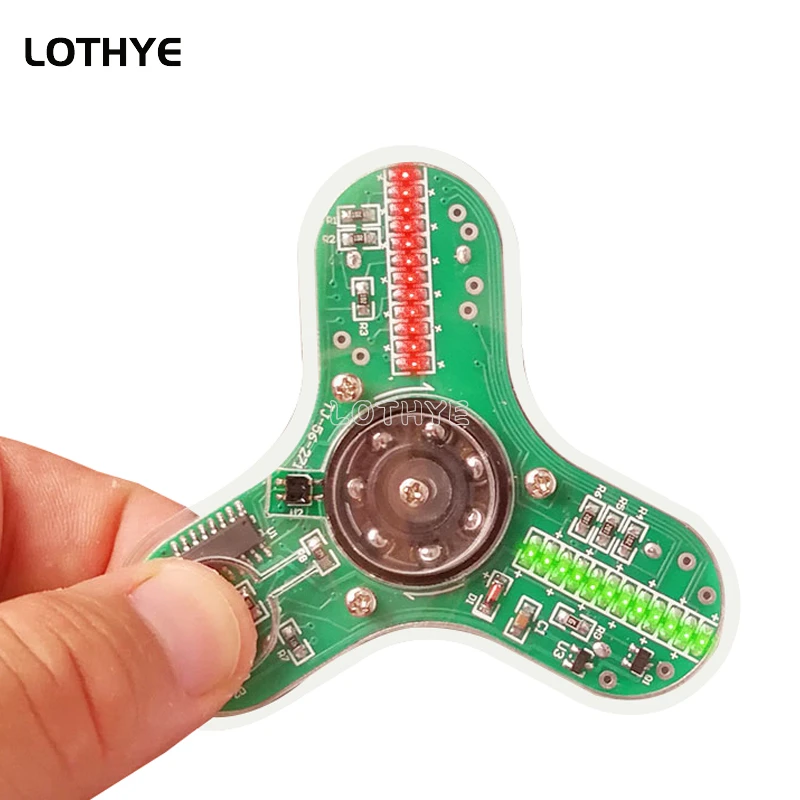 LED fidget spinner elektroniczny zestaw zrób to sam 3 liść żyroskop na palec Luminous Hall komponent 51 mikrokontroler spawanie DIY zestaw produkcyjny