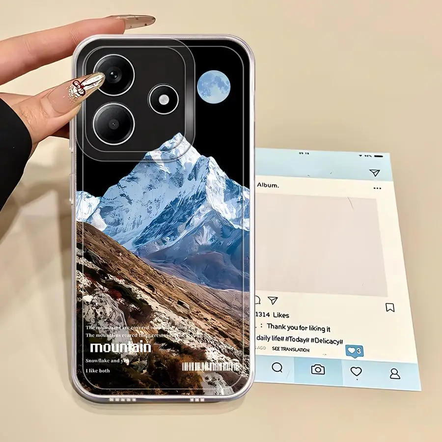 Funda suave Sunset Mountain Iceberg para Xiaomi Redmi A3x 13C 9A 14C 12C 9C 10C A5 A1 A2+