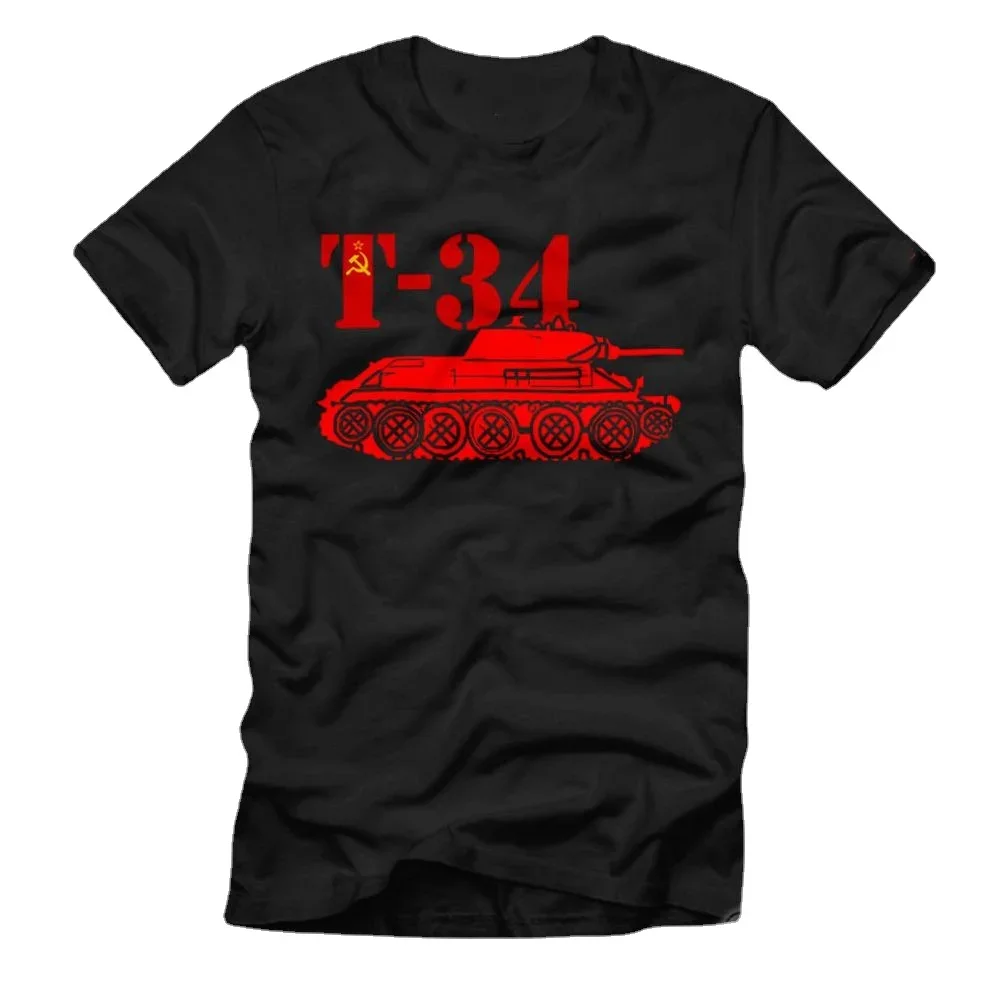 Soviet Red Army  Russian T-34 Tank T-Shirt. Summer Cotton Short Sleeve O-Neck Mens T Shirt New S-3XL