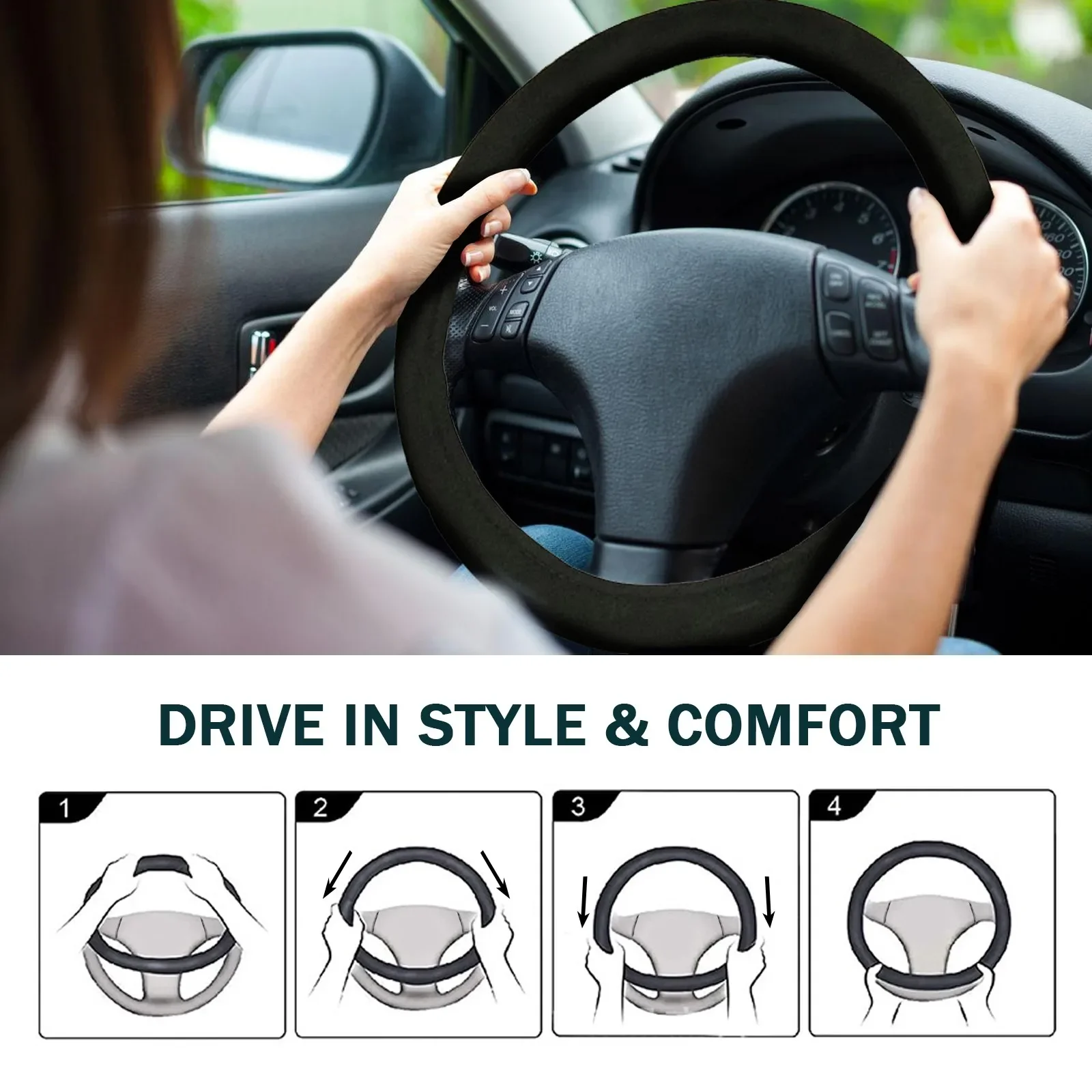 Winter Electric Rapid Heating 12V Steering Wheel Covers Car Steering Wheel Heating Cover Hand Warmer Steering Wheel Protector