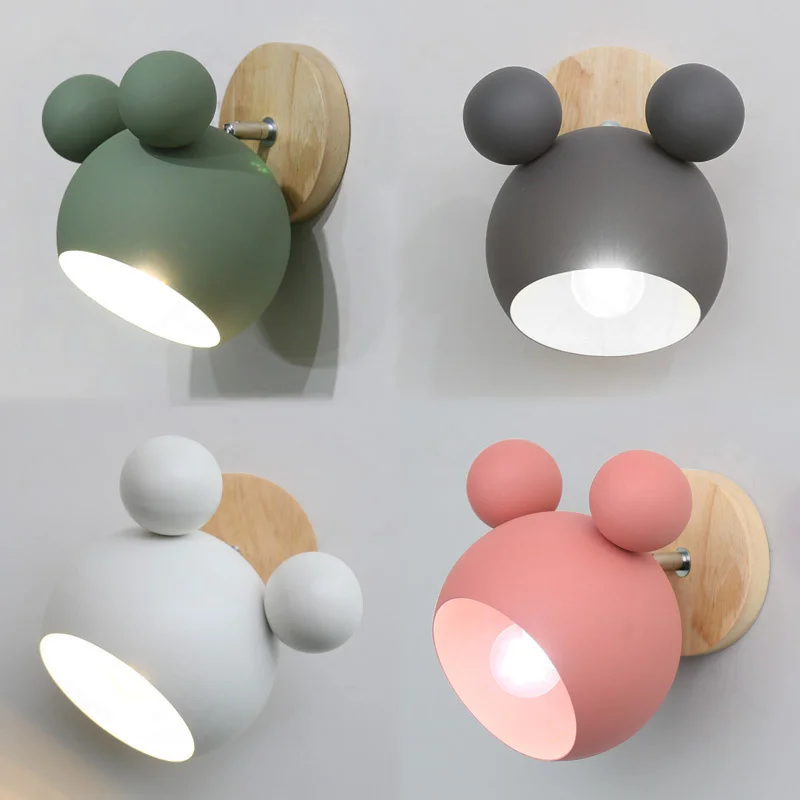 

Nordic Macaron Simple Children's Room Wall Lamp Bedroom Bedside Lamp Lovely Living Room Corridor Decoration Wall Light