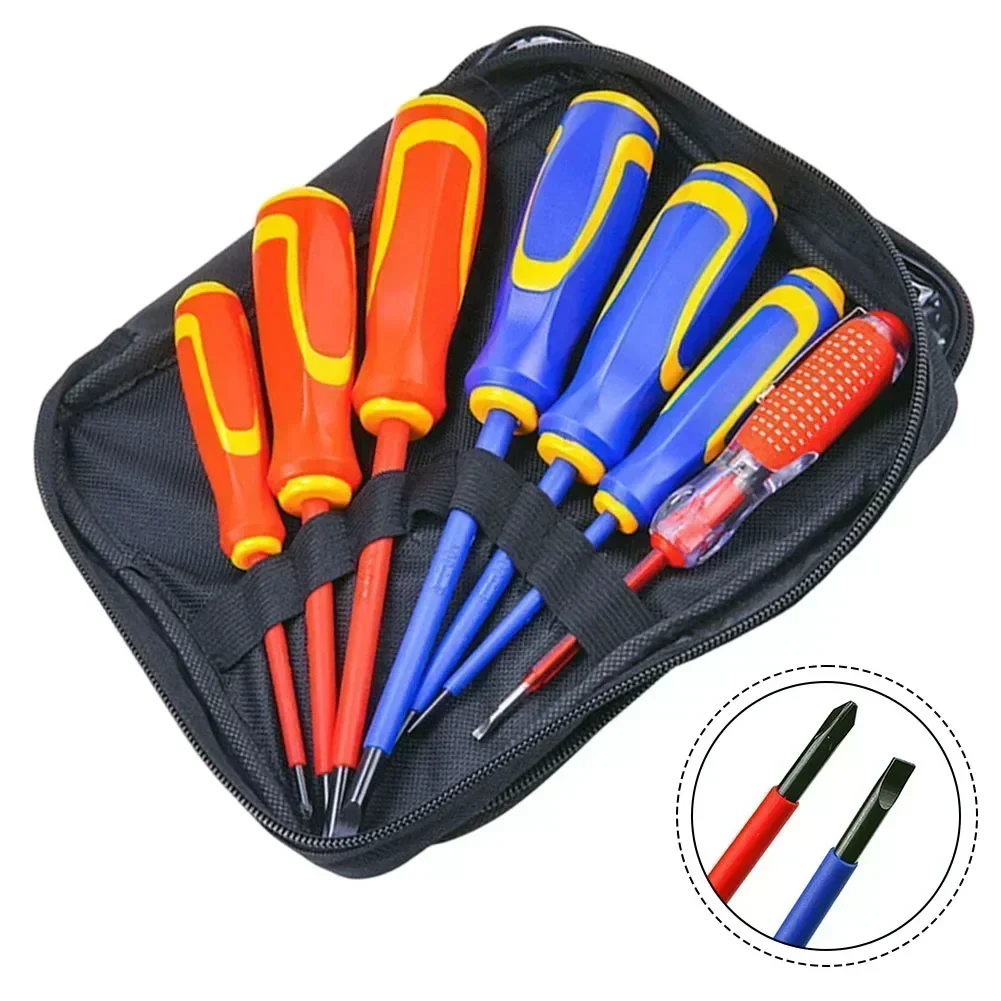7pcs Insulated Screwdriver Set Multi-Purpose Electrician Screwdriver Bits Slotted Cross Head Screw Driver Bits Repaire Tools