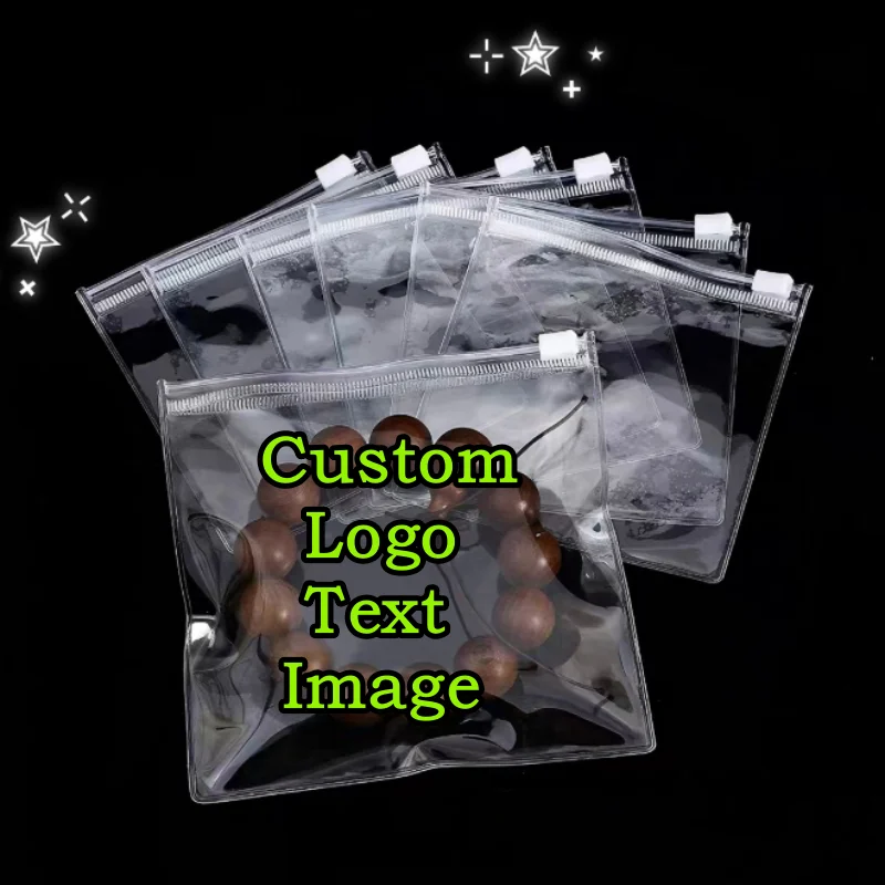 Sac à bijoux en plastique PVC haute transparence, fermeture éclair, optique, étanche à la poussière, batterie, boucle d\'oreille, perles, bibelots,