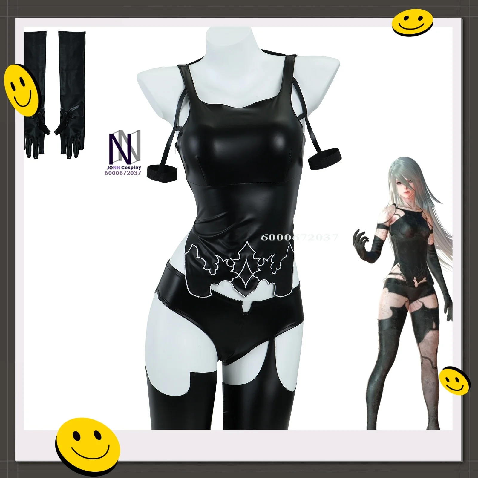 

NieR:Automata YoRHa Type A No. 2 Provocative Patent Leather Cosplay Costume Anime-style Games Role-playing As Game Characters