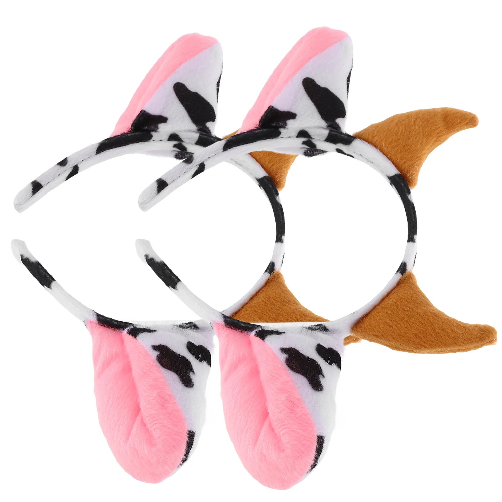 

2 Pcs Horns Headband Cattle Aldult Novel Cow Hairband Dairy Party Show