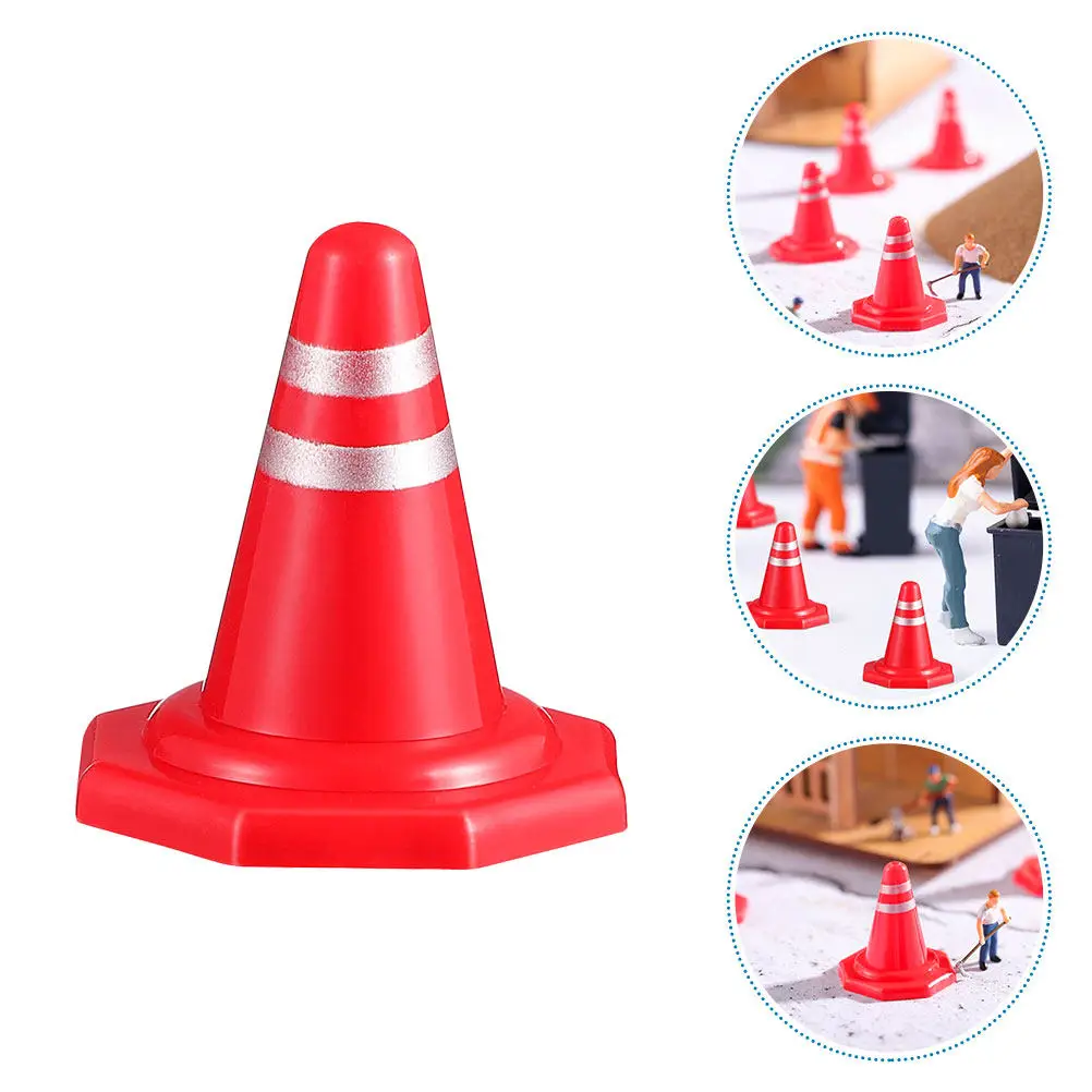 24Pcs Mini Traffic Cones Red PP Material Compact Size Simulation Parking Scene Accessories Road Safety Education for Kids view 4