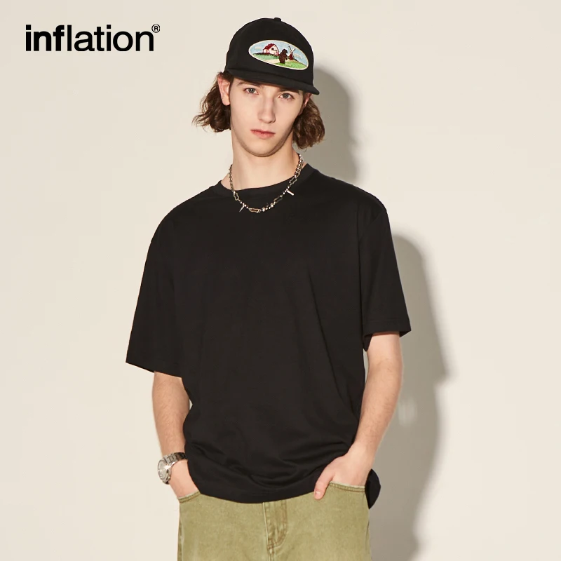 INFLATION Designer Cheap 100% Cotton Mens T Shirts Summer Regular Fit Blank t-shirt Unisex Tops