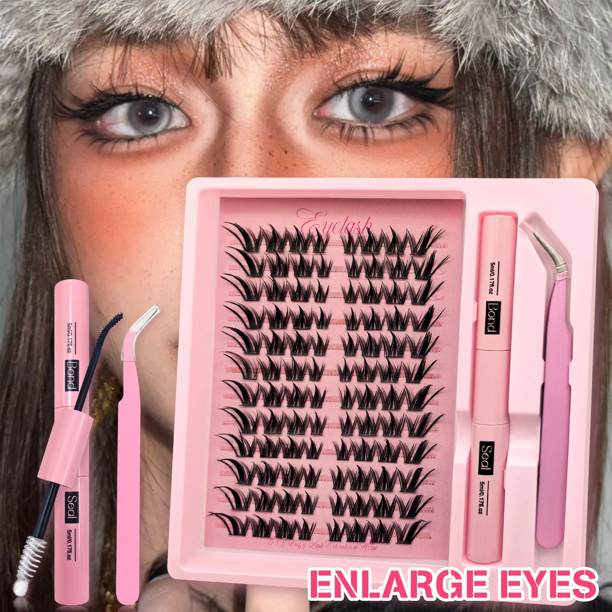 Ensemble de faux cils à 96 grappes - créez facilement un look naturel, moelleux et captivant, le cadeau de vacances idéal.