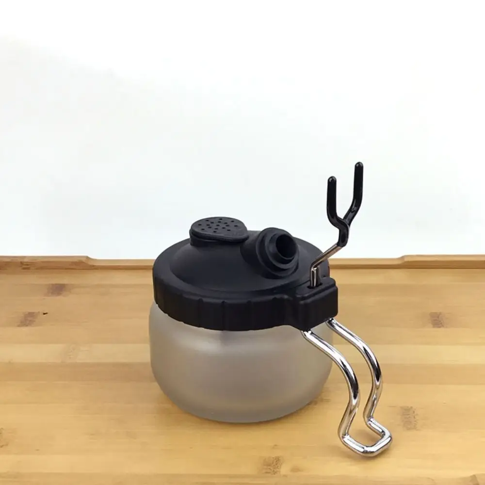 Metal Handle Spray Pen Cleaning Pot Glass Bottle with Airbrush Hanger Waste Liquid Collector Anti-tip Prevents Tipping Over