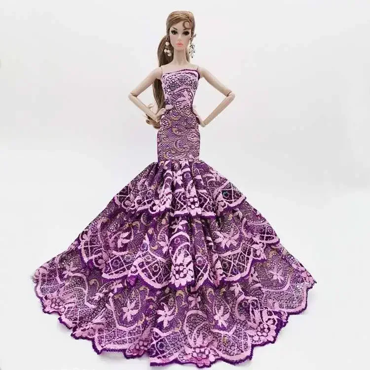 Fashion Fishtail Off-Shoulder Clothes for Barbie Doll Accessory Party Gown Princess Mermaid Vestidoes Wedding Dress 1/6 BJD Toys