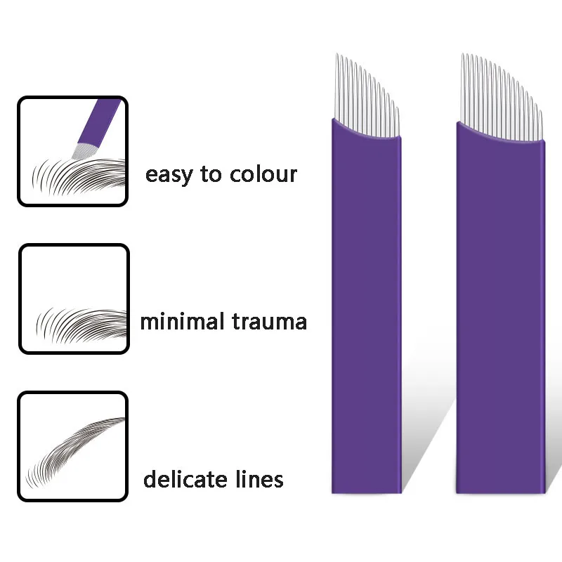 

Tangse 20pcs Manual Tattoo Needles Piercing Eyebrow Sterilized Microblading supplies 14/16/18 Pins Tattoo accessories