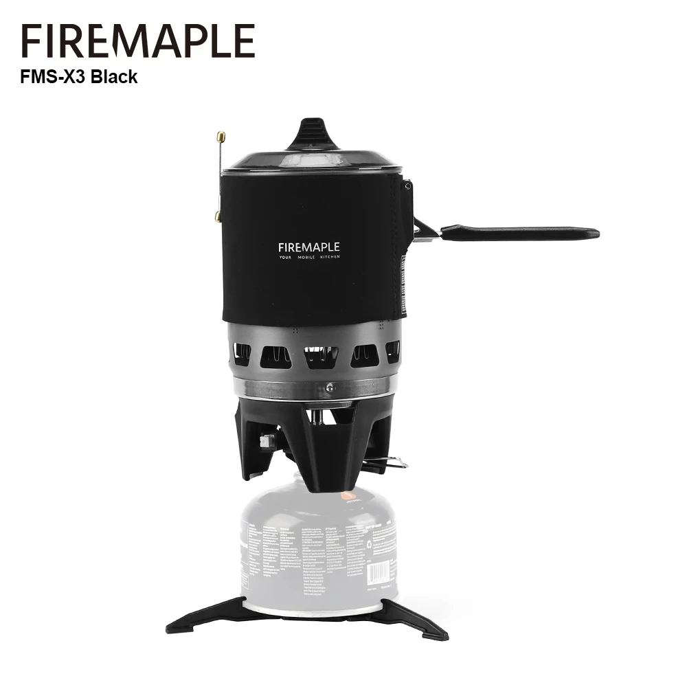 Fire Maple Cooking System Camping Outdoor Gas Burners Solo Backpacking Windproof Gas Stove 2200W 0.8L with Piezo Ignition FMS-X3