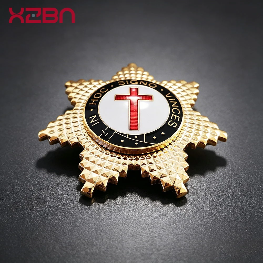 Masonic Lapel Pins Badge Mason Freemason Gold Silver Badge Order of The Red Cross Size 6.3 cm Exquisite Souvenirs for Banquet