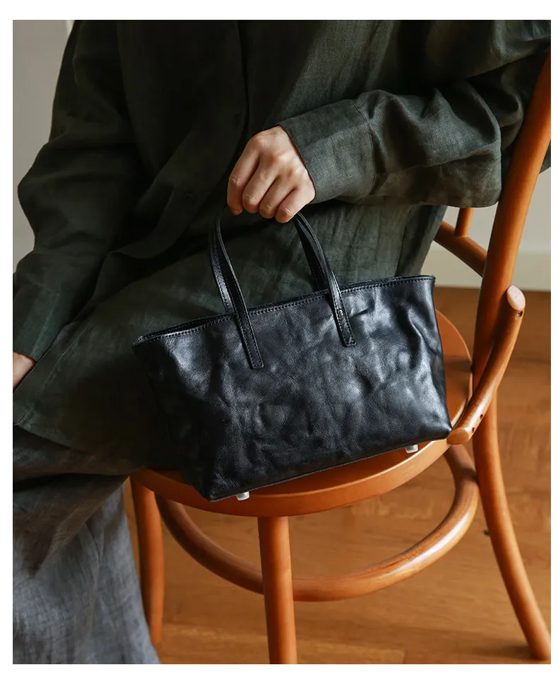 PNDME lässige, handgefertigte Vintage-Handtasche aus Rindsleder, erste Schicht, Damenhandtasche, schlicht, modisch, luxuriös, aus echtem Leder, Damen-Umhängetasche. – Detail 21