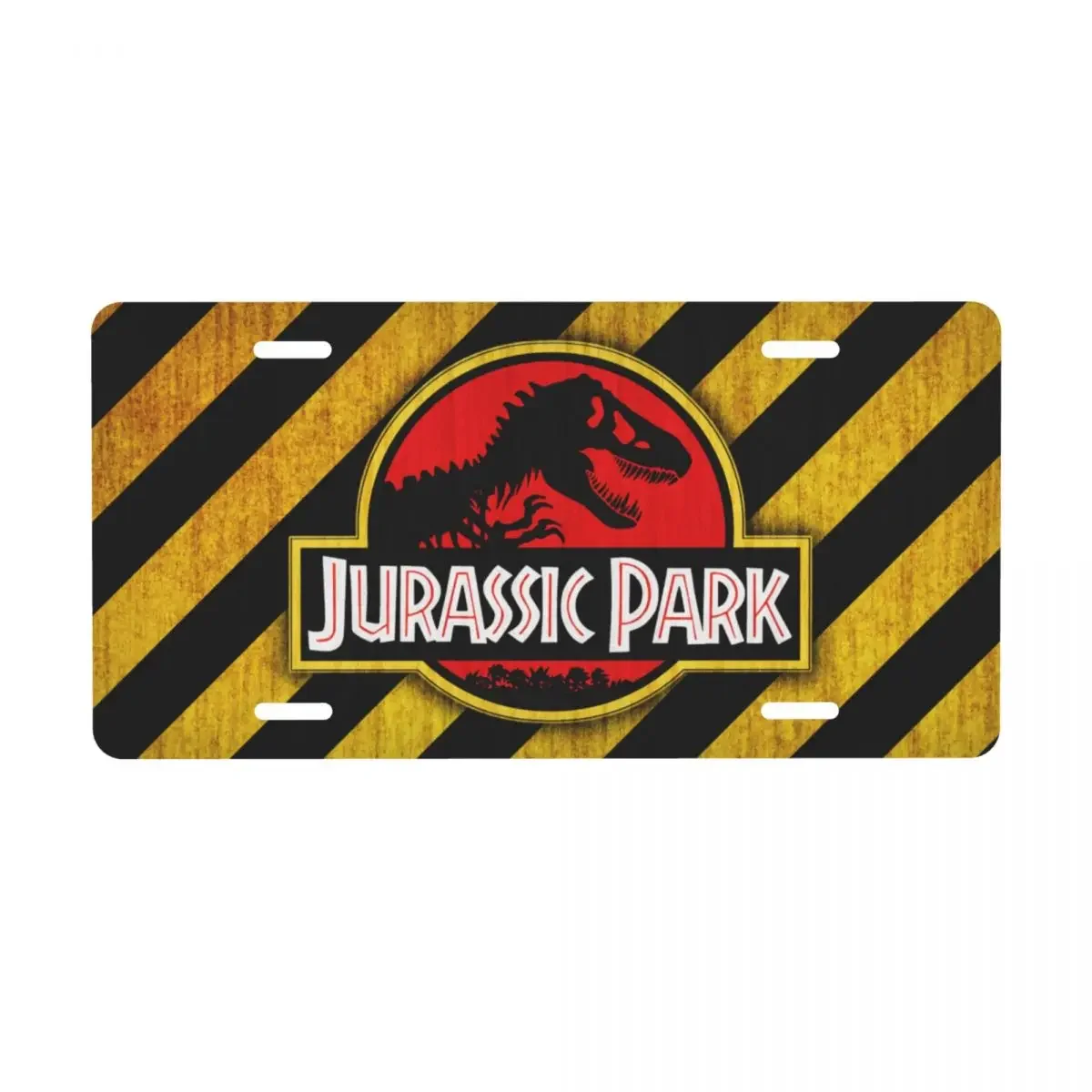 Jurassic Park Logo License Plate Cover Giant Dinosaur Aluminum Metal Decorative Car Front License Plate Vanity Tag 6 X 12 Inch