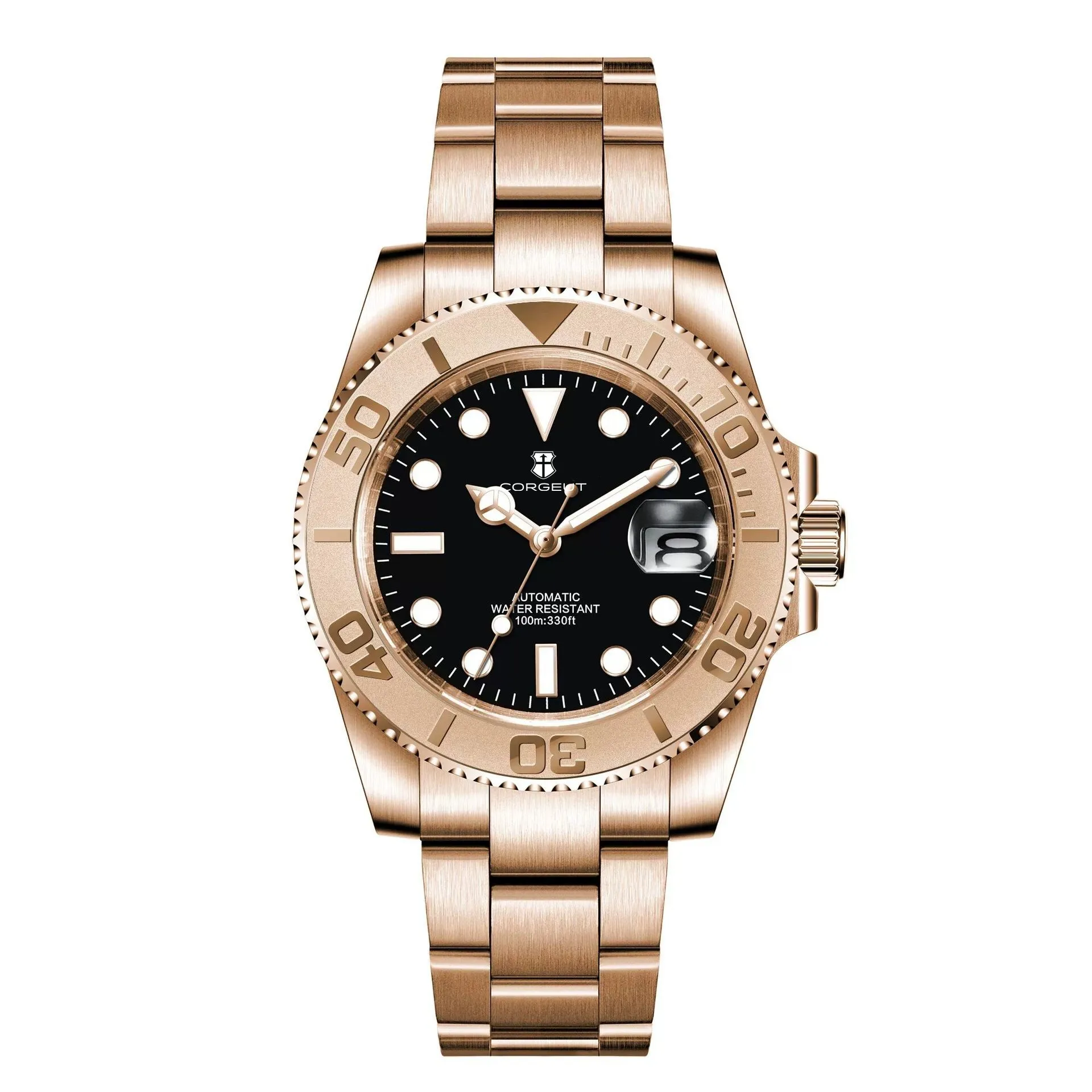 Ceramic ring rose gold automatic movement watch waterproof watch male mechanical watch