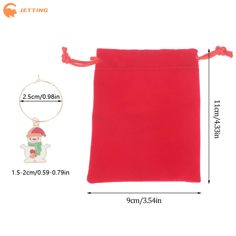 (New) Christmas Wine Glass Charms With 20 Assorted Cute Designs And Storage Bag Perfect For Christmas Party Family Dinner
